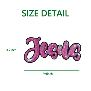 Parches Personalizados con Letras Rosas de Jesús, Parches Grandes de Lentejuelas Brillantes para Planchar en Chaquetas, Ropa y Gorras, Se Aceptan Diseños Personalizados - Product Image 3