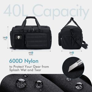 <span class=keywords><strong>Sac</strong></span> de <span class=keywords><strong>voyage</strong></span> tactique durable <span class=keywords><strong>40L</strong></span> avec compartiment à chaussures pour Gym Fitness Weekender Bag Training Workout - Product Image 3