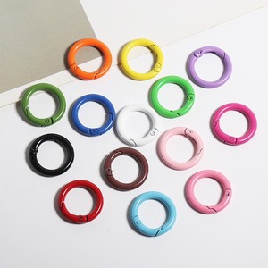 Anillas de Resorte Coloridas de 20-25mm, de Aleación con Pintura Horneada, para Llaveros DIY Hechos a Mano, Forma Redonda - Product Image 1