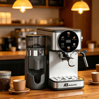 Cafetera Espresso Compacta y Silenciosa Anbolife, 20 Bares, Molinillo Integrado, Pantalla Táctil Grande, Presión Estable, OEM