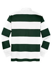 <span class=keywords><strong>Polo</strong></span> da <span class=keywords><strong>uomo</strong></span> classica Rugby a maniche lunghe con Logo personalizzato in cotone 100% a strisce verdi e bianche - Product Image 6