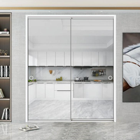 Pintu Geser Aluminium Anti-Tabrakan dengan Kaca Tempered Ganda, Isolasi Termal, untuk Interior/Eksterior Patio