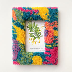 إطار صور مخملي على شكل حقيبة، مصنوع من صوف الحمل الصديق للبيئة، مطبوع بالأشعة فوق البنفسجية بـ 6 ألوان، تصميم مربع مجوف على الطراز الأوروبي والأمريكي، قماش أنيق للطاولة - Product Image 4