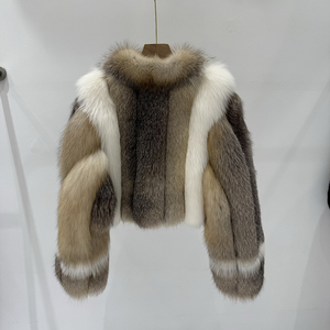 Cappotto da Donna su Misura in Vera Pelliccia <span class=keywords><strong>di</strong></span> <span class=keywords><strong>Volpe</strong></span> <span class=keywords><strong>Argentata</strong></span> Naturale all'Ingrosso - Product Image 5