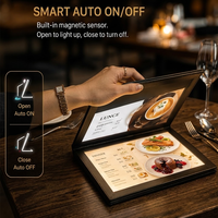 Pas de MOQ, menu LED personnalisable en cuir PU rechargeable pour KTV, boîte de nuit, restaurant, triple format A4 A5