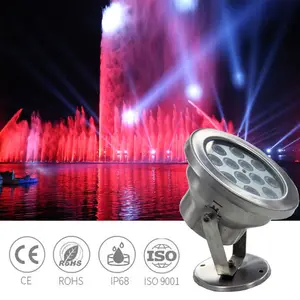 Ip68 lampu bawah air LED kolam air, lampu LED air mancur kolam air baja tahan karat RGB putih 12v 24v