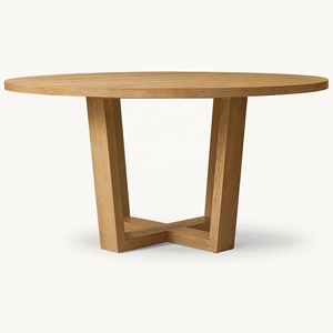 <span class=keywords><strong>Tavolo</strong></span> da Pranzo Moderno in Rovere Americano RH, <span class=keywords><strong>Tavolo</strong></span> Centrale con Base a Croce Personalizzabile, <span class=keywords><strong>Tavolo</strong></span> da Cena Circolare di Lusso in Legno Nobile - Product Image 5