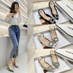 619 nuovo prodotto tacchi per gatti a basso prezzo mezze scarpe 3 colori all'ingrosso alla moda sandali da donna design semplice - Product Image 2