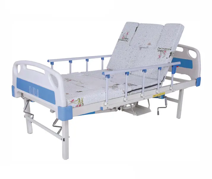 Equipo de hospital sala de ICU multifunción manual Hospital Médico cama de cuidado en casa con inodoro cama de enfermería curvada media