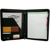 ModernQiu - Carpeta Portafolio Profesional de Piel Sintética Negra Personalizada Tamaño A4 para Hombre y Mujer