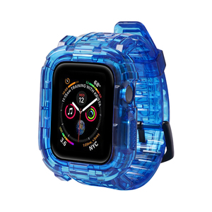 Correa deportiva transparente para <span class=keywords><strong>apple</strong></span> <span class=keywords><strong>watch</strong></span> 6, Correa deportiva de TPU suave con cubierta, de lujo, transparente, de 38/44mm - Product Image 2