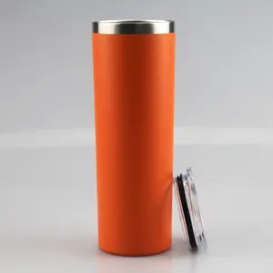 Toptan toz kat seyahat bardak paslanmaz çelik vakum çift duvar özel renk 20 oz sıska tumbler pembe