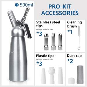 Vente en gros d'usine, distributeur de crème fouettée en aluminium de 500 ml - Product Image 3