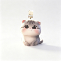 Bouchon anti-poussière universel pour téléphone en acrylique, pendentif chat mignon, breloque décorative pour téléphone portable, cadeau pour filles