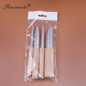 4 pièces coupe-trou semi-rond manche en bois polymère argile poinçon pour coupe-céramique <span class=keywords><strong>poterie</strong></span> sculpture Art fournitures - Product Image 6