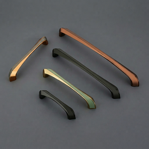 Poignées de meubles élégantes en alliage de zinc bicolore, bronze antique et vert sauge, moletées, pour armoires, tiroirs et placards de cuisine rétro - Product Image 1