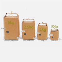 Bolsa de Papel Kraft para Almacenamiento de Granos, con Logotipo Personalizado del Fabricante OEM, Impresa, de Grado Alimenticio, Resistente a la Humedad