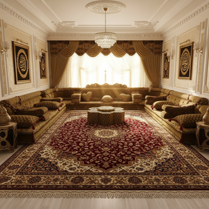 Traditional Ottoman Arabic Majlis Oriental Floor Seating <b>Sofa</b> Set 25cm Sitting Height Wool Carpet Curtain Table FULL Package - Product Image 3