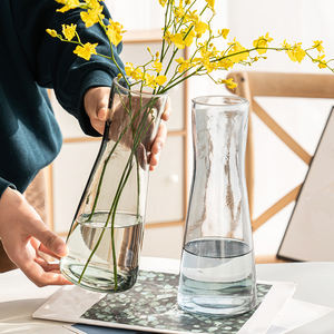 Vaso moderno <span class=keywords><strong>in</strong></span> vetro con <span class=keywords><strong>bocca</strong></span> dorata per centrotavola decorazione domestica di nozze bottiglia di vetro per fiori pantalone da interno - Product Image 3