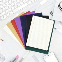 Carnet en papier kraft personnalisé avec logo 2027, couverture souple, reliure cousue, pages lignées, cahier de composition, journal pour les élèves