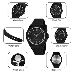 นาฬิกาข้อมือผู้ชาย ดีไซน์สปอร์ต ทนทาน ตัวเรือน ABS ทรงกลมขนาดใหญ่ กระจกคริสตัล กันน้ำ 50 เมตร  สามารถปรับแต่งโลโก้ได้ - Product Image 4