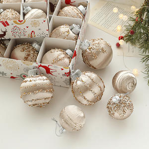 Set di decorazioni per albero di natale in seta decorazioni per albero di Natale di lusso in raso di Champagne decorazioni infrangibili - Product Image 1