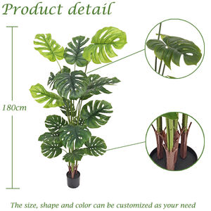 Plantes artificielles <span class=keywords><strong>Monstera</strong></span> Variegate personnalisées Bossion, grand arbre <span class=keywords><strong>Monstera</strong></span> vert artificiel - Product Image 2