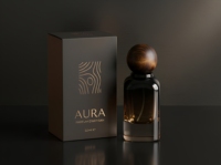 Flacon de parfum de luxe haut de gamme en verre transparent côtelé de 30 ml avec bouchon à vis, logo doré personnalisé en relief, boîte cadeau noire