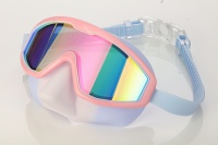 Vente directe d'usine, logo OEM, bon prix, lunettes de natation pour enfants en silicone PC, grand cadre, haute qualité, multicolores, imperméables