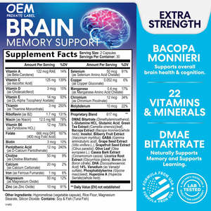 Kapsul nootropik Premium suplemen otak Vegan nootropika kapsul meningkatkan dukungan otak & memori kognitif - Product Image 2