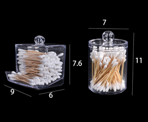 Soporte de plástico para bastoncillos de algodón, cajas acrílicas con tapas, organizador de baño, tarro de Boticario de Qtip, contenedor transparente dispensador - Product Image 2