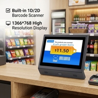 Système de point de vente avec écran tactile double OS de 11,6 pouces, lecteur de codes-barres intégré, affichage intelligent pour les magasins de détail et les supermarchés