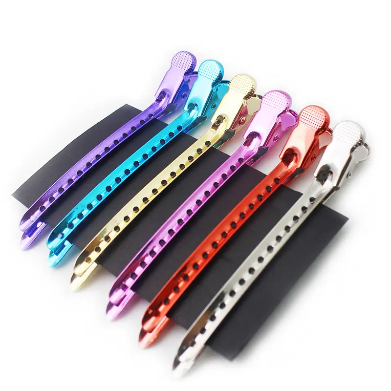 Fashion Metal Women Park L-Clips List colorful stainless steel hair salon alligator hair clips for Hair Style