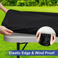 Housse de table de patio extérieure anti-poussière en polyester imprimée à la main, semi-élastique, minimaliste, pour banquets de mariage et hôtels