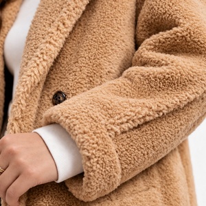 <span class=keywords><strong>Manteau</strong></span> Teddy pour femme - Élégant <span class=keywords><strong>manteau</strong></span> en fausse fourrure à double boutonnage, veste d'hiver chaude mi-longue - Logo personnalisé - Product Image 5