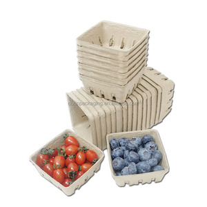 Contenitore Ecologico in Cartone Kraft Marrone per Frutta, Usa e Getta, 95x95x43mm, per Bacche di Fattoria, <span class=keywords><strong>OUTIN</strong></span> B1 - Product Image 3