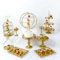 Présentoir à Dessert doré pour gâteau, 11 pièces, Set européen créatif de décoration pour pâtisserie, pause thé