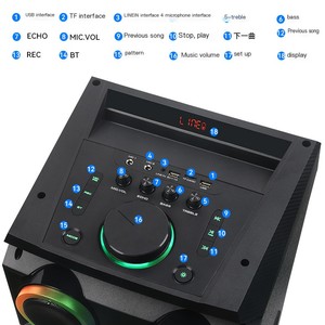 Ngoài trời âm thanh rõ ràng không dây 12 inch * 3 kích thước lớn BT trolly vườn loa với Mic bocinas Loa MT-1227 - Product Image 3