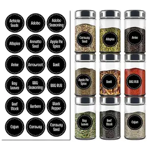 Custom private printing spices labeling roll ready-labelled spice jar labels for packaging spice