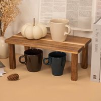 Étagère de bureau en bois d'acacia pour la maison, le bureau, la table basse, présentoir de comptoir pour le stockage des pots