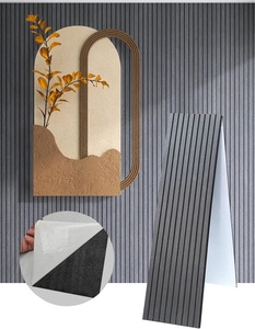 Panneaux muraux acoustiques en bois plaqué PET auto-adhésifs faciles à installer sans perçage, panneaux absorbants du son <span class=keywords><strong>pour</strong></span> la rénovation de la maison en DIY - Product Image 1