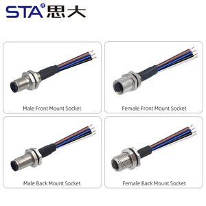 Soket Pengikat Depan Belakang M5 Dengan Kabel 30cm Konektor Bundar Perangkat Male Female 3 4 Pin - Product Image 3