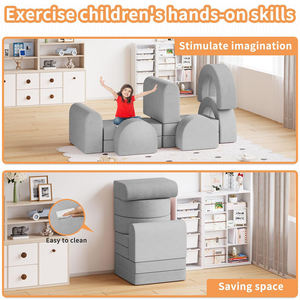 โรงงานโยโบ ชุดโซฟาเด็กแบบ<span class=keywords><strong>ป</strong></span>ระกอบได้ 10 ชิ้น โซฟา<span class=keywords><strong>ป</strong></span>ูพื้นสำหรับเด็กและบล็อกโฟมสำหรับเล่นสำหรับเด็กชายและเด็กหญิง ชุด 10 ชิ้น - Product Image 5