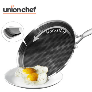 Venta de Fábrica UNION CHEF Sartén de Cerámica Antiadherente de 8/10/12 Pulgadas Estilo Americano, Ecológica, Apta para <span class=keywords><strong>Horno</strong></span>, de Acero Inoxidable - Product Image 2