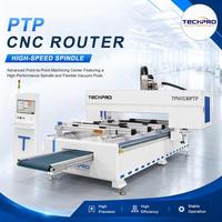 Machine de fraisage CNC pour bois PTP avec changement d'outil automatique pour le traitement des armoires, des placards et des portes