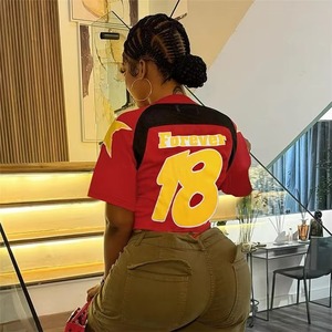 <strong>Women's</strong> Summer Graphic Tees Oversized Letter Print O-Neck Short Sleeve Loose Fit Eco-Friendly Knitted <strong>T</strong>-<strong>Shirts</strong> Casual Y2K Tops - Product Image 3