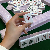 Juego de Mahjong Plegable y Portátil de Hong Kong, 144/166 Fichas, Acrílico Color Morado Gelatina, Disponible en Stock, con Personalización Disponible
