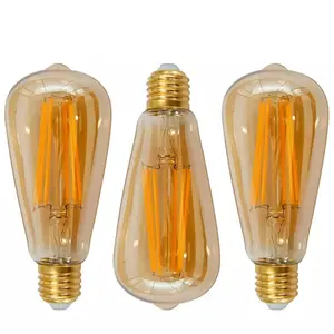Mới nhất thiết kế mới ấm trắng dài Filament cổ điển dẫn bóng đèn, số lượng lớn bán cao Lumens LED dài bóng đèn dây tóc ST64 cho phòng khách