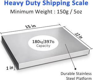 Balance numérique pour colis postaux 200 kg/10 g, balance d'expédition multifonctionnelle avec plateaux en acier inoxydable pour la maison, fonction <span class=keywords><strong>tare</strong></span> précise - Product Image 2