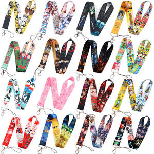 حبل تعليق للهاتف المحمول من البوليستر بتصاميم كرتونية وأنمي رائجة مع حامل لبطاقة الهوية للطلاب، تصاميم الأميرة والبطريق والأرنب والضفدع - Product Image 2